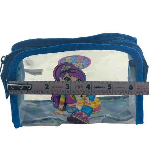 Lisa Frank Girl w/ Cat Kitten Make-Up Vinyl Clear Bag Pen Pencil Case Pouch - Picture 8 of 10